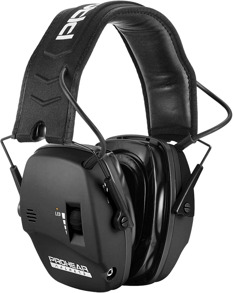 PROHEAR Digital Electronic Shooting Ear Protection Muffs with GEP02 Gel Ear Pads, Hunting 5X Sound Amplification Earmuffs, NRR 23dB Low Profile Hearing Protection for Gun Range - Black - Image 1